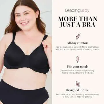 Leading Lady Brigitte Full Coverage Wireless Bra - Molded, Padded, Seamless Bra