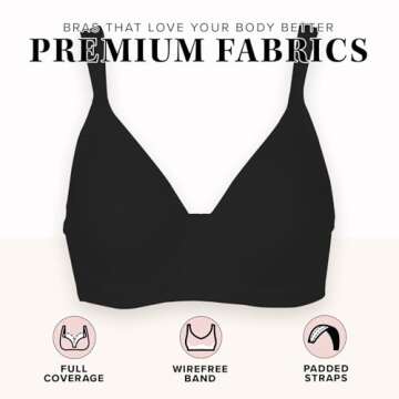 Leading Lady Brigitte Full Coverage Wireless Bra - Molded, Padded, Seamless Bra
