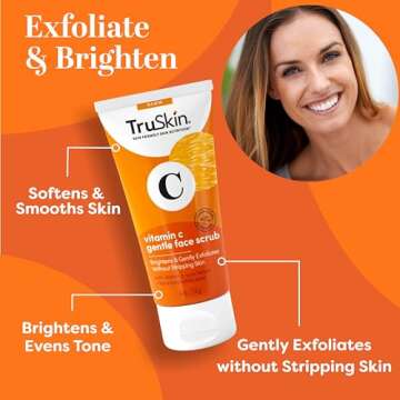 TruSkin Vitamin C Gentle Face Scrub - Exfoliate & Hydrate for Glowing Skin - 4 Fl. Oz