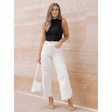 LILLUSORY Women's Mock Neck Business Casual Tank Tops Sleeveless Ruched Work Blouse Fitted 2025 Trendy Shirts Black XS