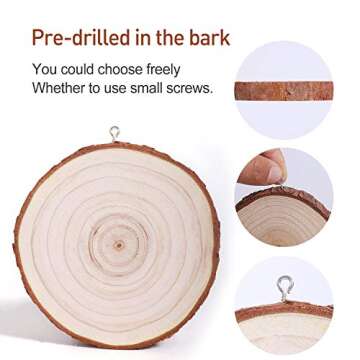 Natural Wood Slices 20Pcs for Creative DIY Crafts