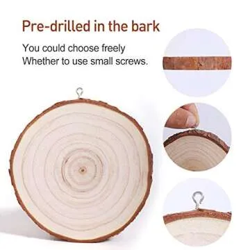 Natural Wood Slices 20Pcs for Creative DIY Crafts