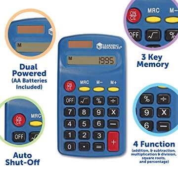 Learning Resources Primary Calculator Set - 10 Solar-Powered Units