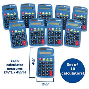 Learning Resources Primary Calculator Set - 10 Solar-Powered Units