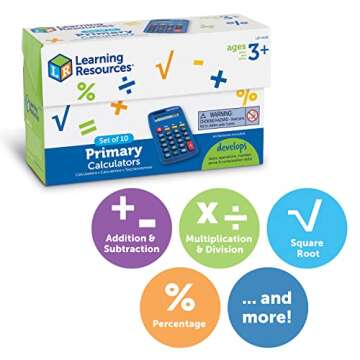 Learning Resources Primary Calculator Set - 10 Solar-Powered Units