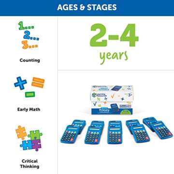 Learning Resources Primary Calculator Set - 10 Solar-Powered Units