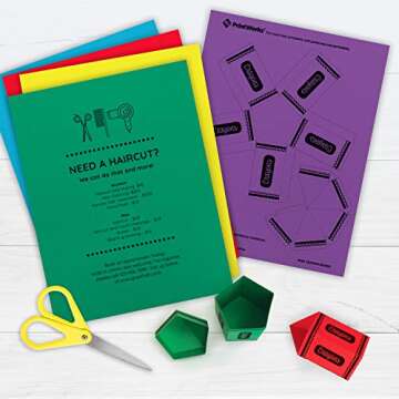 Printworks Bright Cardstock, 65 lb, 4 Assorted Bright Colors, FSC Certified, Perfect for School and Craft Projects, 50 Sheets, 8.5” x 11” (00682)