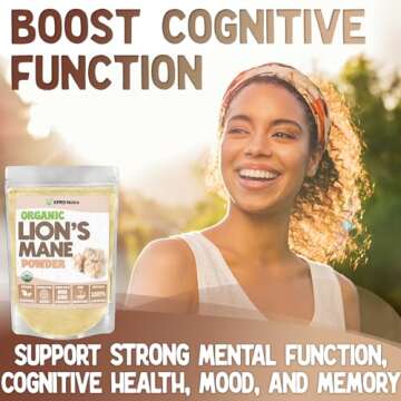 XPRS Nutra Organic Lion's Mane Mushroom Powder - Premium for Mental Clarity, Cognition and Immunity ...