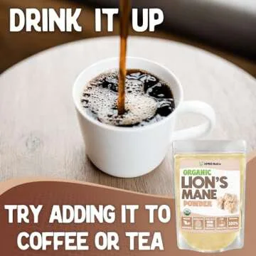 XPRS Nutra Organic Lion's Mane Mushroom Powder - Premium for Mental Clarity, Cognition and Immunity - Vegan Friendly (8 oz)