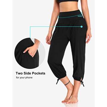 DIBAOLONG Women's Comfy Yoga Capri Pants with Pockets