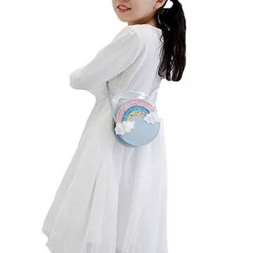 Suillty Little Girls Crossbody Purse - Cute Rainbow Shoulder Bag