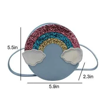 Cute Rainbow Crossbody Purse for Toddler Girls