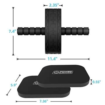 POWER GUIDANCE Ab Roller Wheel, Ab Workout Equipment, Exercise Roller for Abs Workout & Core Strength Training,for Men and Women Exercise at Home, Gym, Office, Outdoors New Black