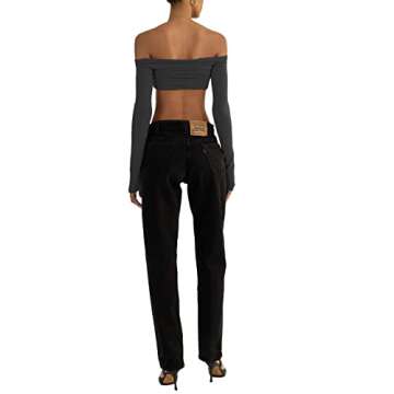 Women’s Sexy Crop Tops – Knit Mesh Off Shoulder Style