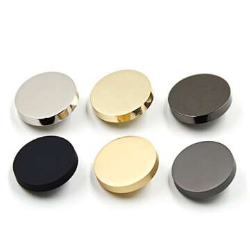 10PCS Gold Metal Flat Buttons for Women's Fashion