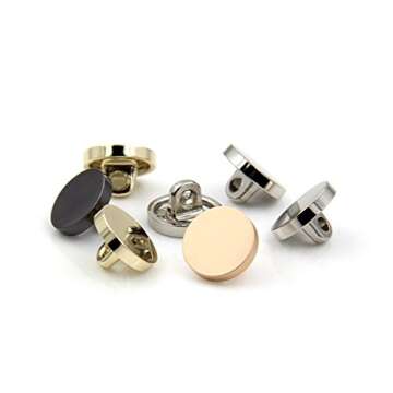 10PCS Gold Metal Flat Buttons for Women's Fashion