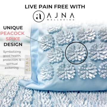 Acupressure Mat and Pillow Set - Ideal for Back Pain Relief and Neck Pain Relief - FSA/HSA Eligible - Advanced Stress Reliever - Muscle Relaxant - Free Tote Bag - Eco Lite (Sky Blue)