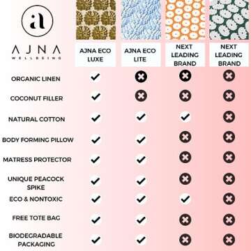 Acupressure Mat and Pillow Set - Ideal for Back Pain Relief and Neck Pain Relief - FSA/HSA Eligible - Advanced Stress Reliever - Muscle Relaxant - Free Tote Bag - Eco Lite (Sky Blue)