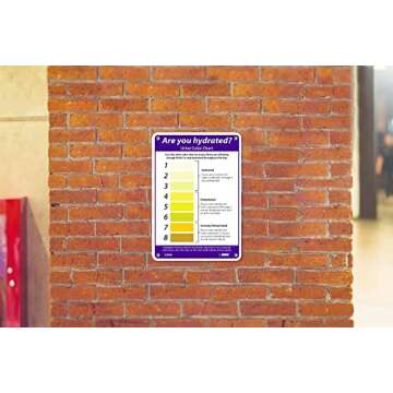 NMC 10" x 7" Adhesive Vinyl Are You Hydrated? Urine Color Hydration Sign to Monitor Hydration for Home or Businesses, S300P