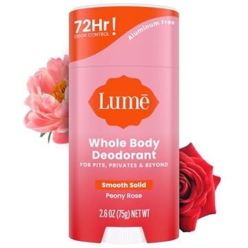 Lume Whole Body Deodorant - Smooth Solid Stick - Aluminum Free, Skin Safe 72 Hour Odor Control - 2.6...