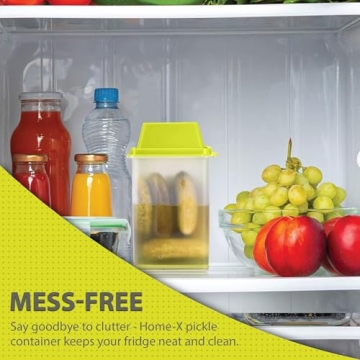 Home-X Pickle Container with Strainer for Mess-Free Food Storage