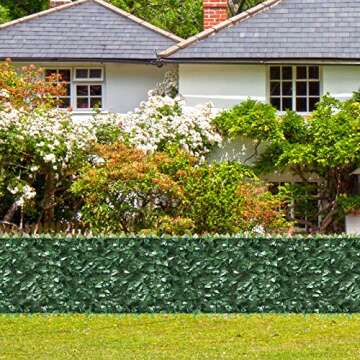 Ogrmar 98x39 inch Artificial Leaves Privacy Fence Screen Artificial Hedges Fence Outdoor Decorative Faux Ivy Fencing Panel Vine Privacy Fence Wall Screen