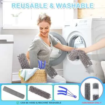 Versatile 9 Pcs Dusters Kit with Extendable Pole for Easy Cleaning