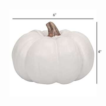 Elanze Designs Classic White 6 inch Resin Harvest Decorative Pumpkins Pack of 4