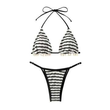 MakeMeChic Women's Adjustable Triangle Bikini Set