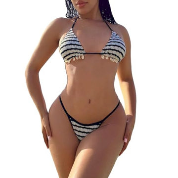 MakeMeChic Women's Adjustable Triangle Bikini Set