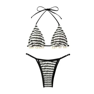 MakeMeChic Women's Adjustable Triangle Bikini Set