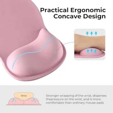 Ergonomic Gaming Mouse Pad with Wrist Support Gel Rest for Laptop at Internet Cafe, Home & Office, Non-Slip Silicone Base Mouse Mat