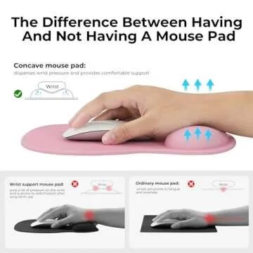 Ergonomic Gaming Mouse Pad with Wrist Support Gel Rest for Laptop at Internet Cafe, Home & Office, Non-Slip Silicone Base Mouse Mat