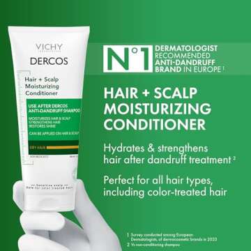 Dercos Hair & Scalp Moisturizing Conditioner with Glycerin, Niacinamide & Hyaluronic Acid