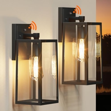 PARTPHONER Dusk to Dawn Outdoor Light Fixtures: Stylish & Durable 2-Pack