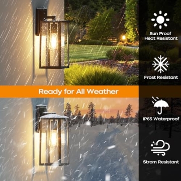 Elegant Dusk to Dawn Outdoor Wall Light Fixtures 2-Pack