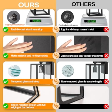 Elegant Dusk to Dawn Outdoor Wall Light Fixtures 2-Pack