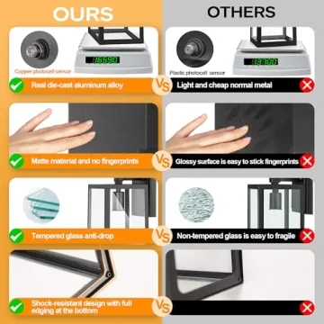 Elegant Dusk to Dawn Outdoor Wall Light Fixtures 2-Pack