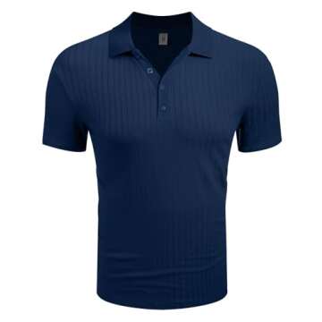 Askdeer Men's Polo Shirts - Short Sleeve Slim Fit Casual Golf Tee