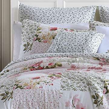 Laura Ashley Reversible Queen Comforter Set for Stylish Bedrooms