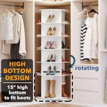 SpaceAid 6 Tier Rotating Shoe Rack for Easy Storage