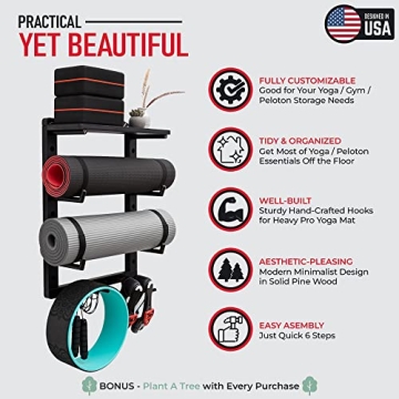 Customizable Yoga Mat Holder Wall Mount for Home Gym