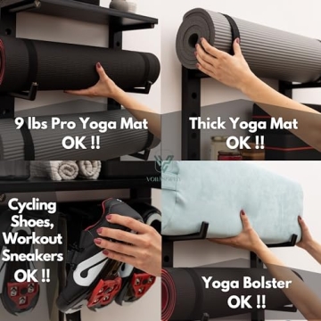 Customizable Yoga Mat Holder Wall Mount for Home Gym