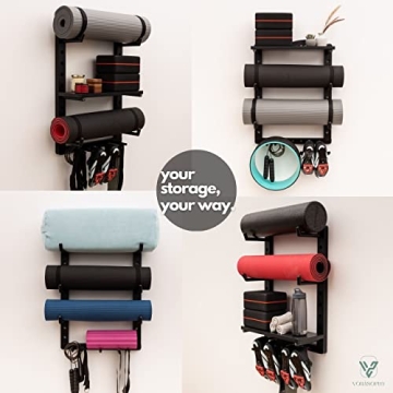 Customizable Yoga Mat Holder Wall Mount for Home Gym