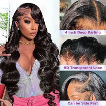 Mewill Lace Front Wigs Human Hair Body Wave Wigs for Black Women Human Hair Glueless 180% Density 13...