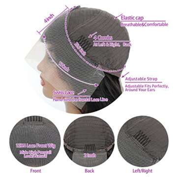 Mewill Lace Front Wigs Human Hair Body Wave Wigs for Black Women Human Hair Glueless 180% Density 13x4 Hd Lace Frontal Wig pre Plucked Human Hair with Baby Hair Natural Color 28 Inch