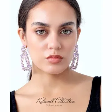 Stylish Rhinestone Rectangle Dangle Earrings for Women