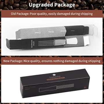 Ezebesta Upgraded WDT Tool with Good Packaging No Sharp Needles Coffee Grounds Needle Distributor 304 Stainless Steel for Espresso Stirring Distribution (Black)