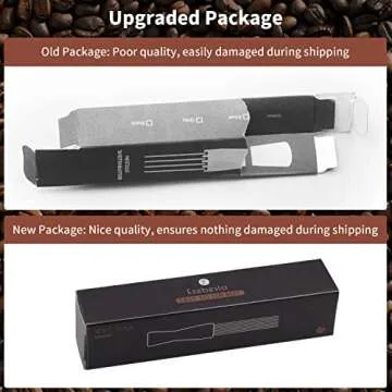 Ezebesta Upgraded WDT Tool with Good Packaging No Sharp Needles Coffee Grounds Needle Distributor 304 Stainless Steel for Espresso Stirring Distribution (Black)