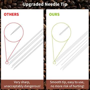 Ezebesta Upgraded WDT Tool with Good Packaging No Sharp Needles Coffee Grounds Needle Distributor 304 Stainless Steel for Espresso Stirring Distribution (Black)